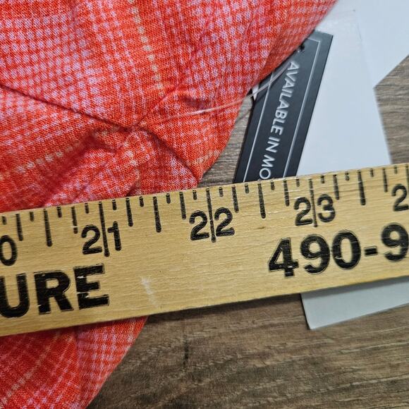 New BP Nordstrom Top Plaid Surplice Neckline Pink Orange Cropped Plus Size 1X - Picture 14 of 16